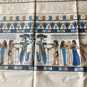 Egyptian Storytelling HIEROGLYPHS  Tablecloth 55”x80”  6 Napkins 12”x12”